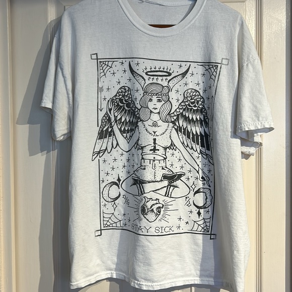 Stay Sick Tarot Card Girl Tshirt - Picture 2 of 9